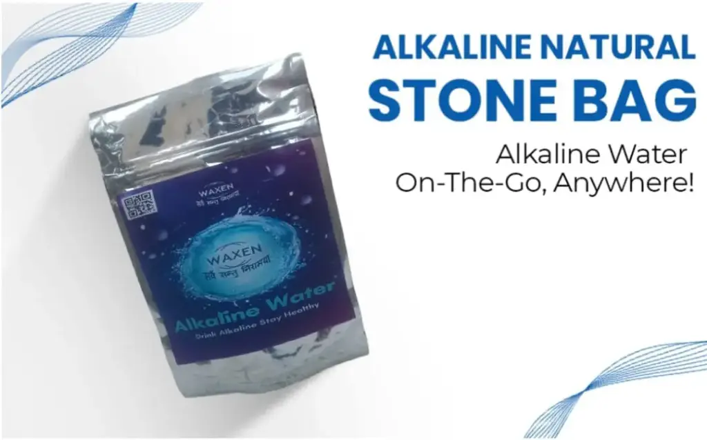 Waxen alkaline Stone bag - Boost pH, detoxify & recharge your water naturally with free 750mL bottle. 5000Ltr filter capacity (Pack of 1)