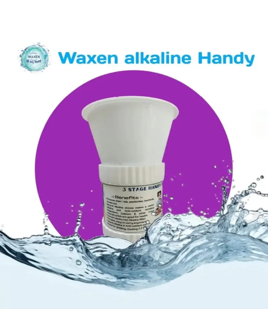 Waxen alkaline 3Layer stage handy water purifier + natural minerals boosts, Eco-Friendly, 10000Ltr filter capacity. (Pack of 1)